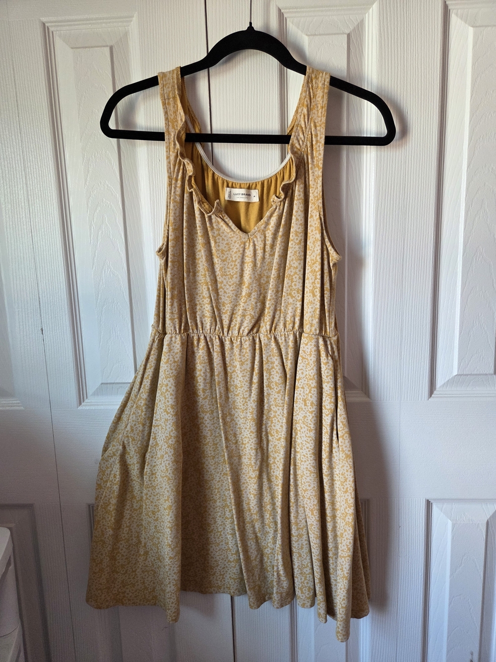 Lucky Brand Yellow Floral Mini Dress